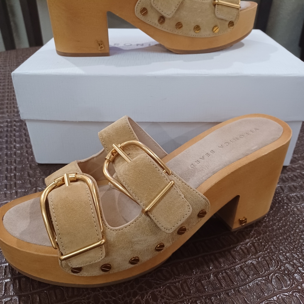 NEW! Veronica Beard Halifax Desert Suede Clog